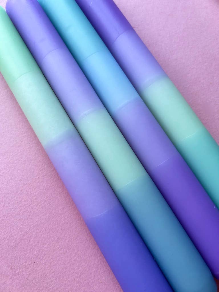 FRAGRANT FREESIAS Dip Dye Dinner Candles set of 4