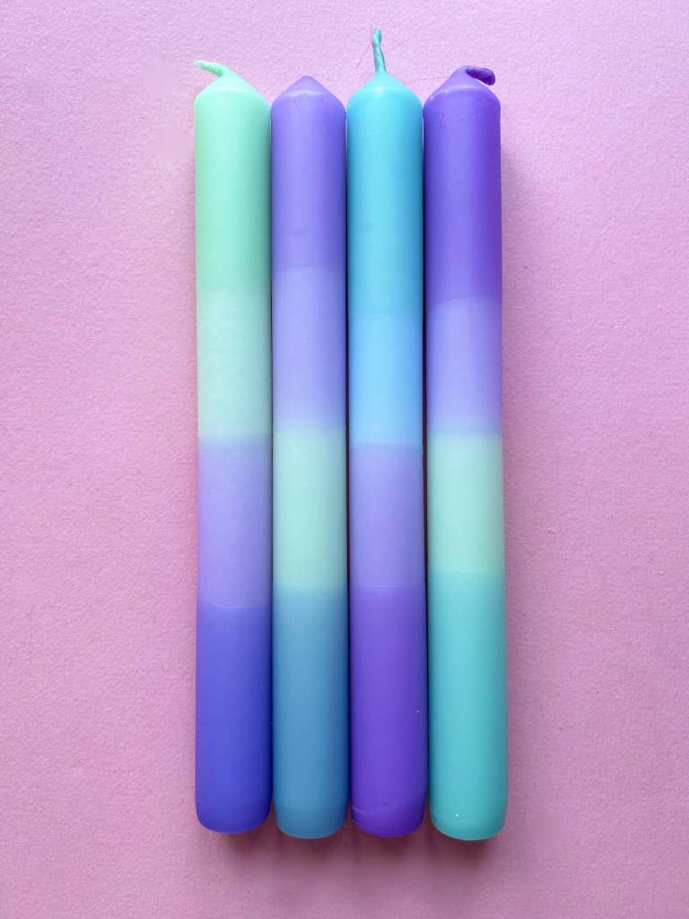 FRAGRANT FREESIAS Dip Dye Dinner Candles set of 4