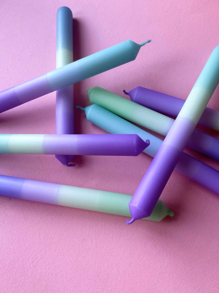 FRAGRANT FREESIAS Dip Dye Dinner Candles set of 4