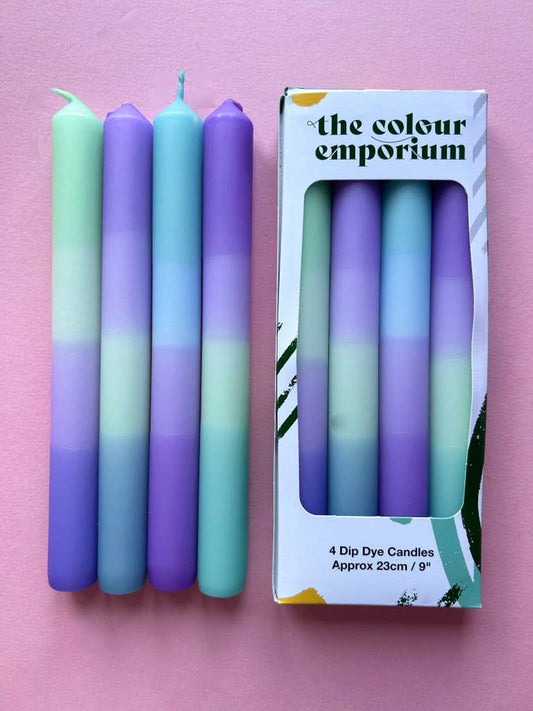 FRAGRANT FREESIAS Dip Dye Dinner Candles set of 4