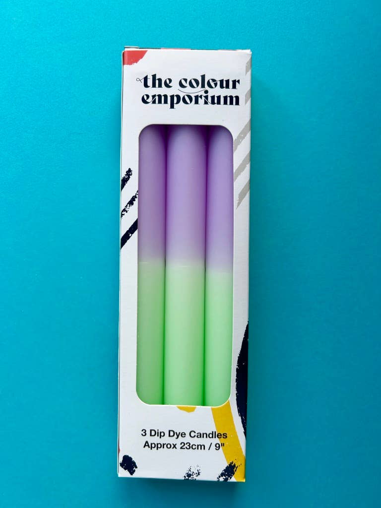 PASTEL PERFECT Dip Dye Dinner Candles Trio