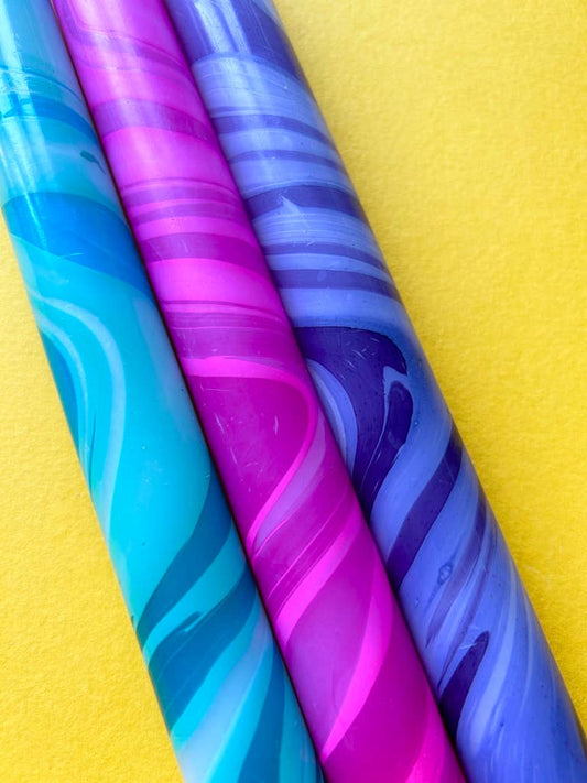 JEWEL- Marbled Dinner Candle Trio