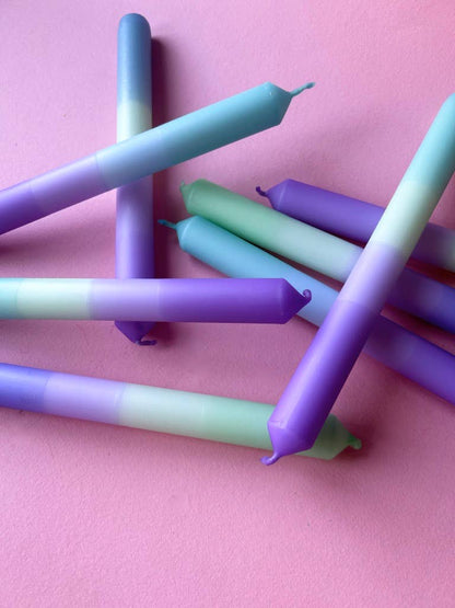FRAGRANT FREESIAS Dip Dye Dinner Candles set of 4