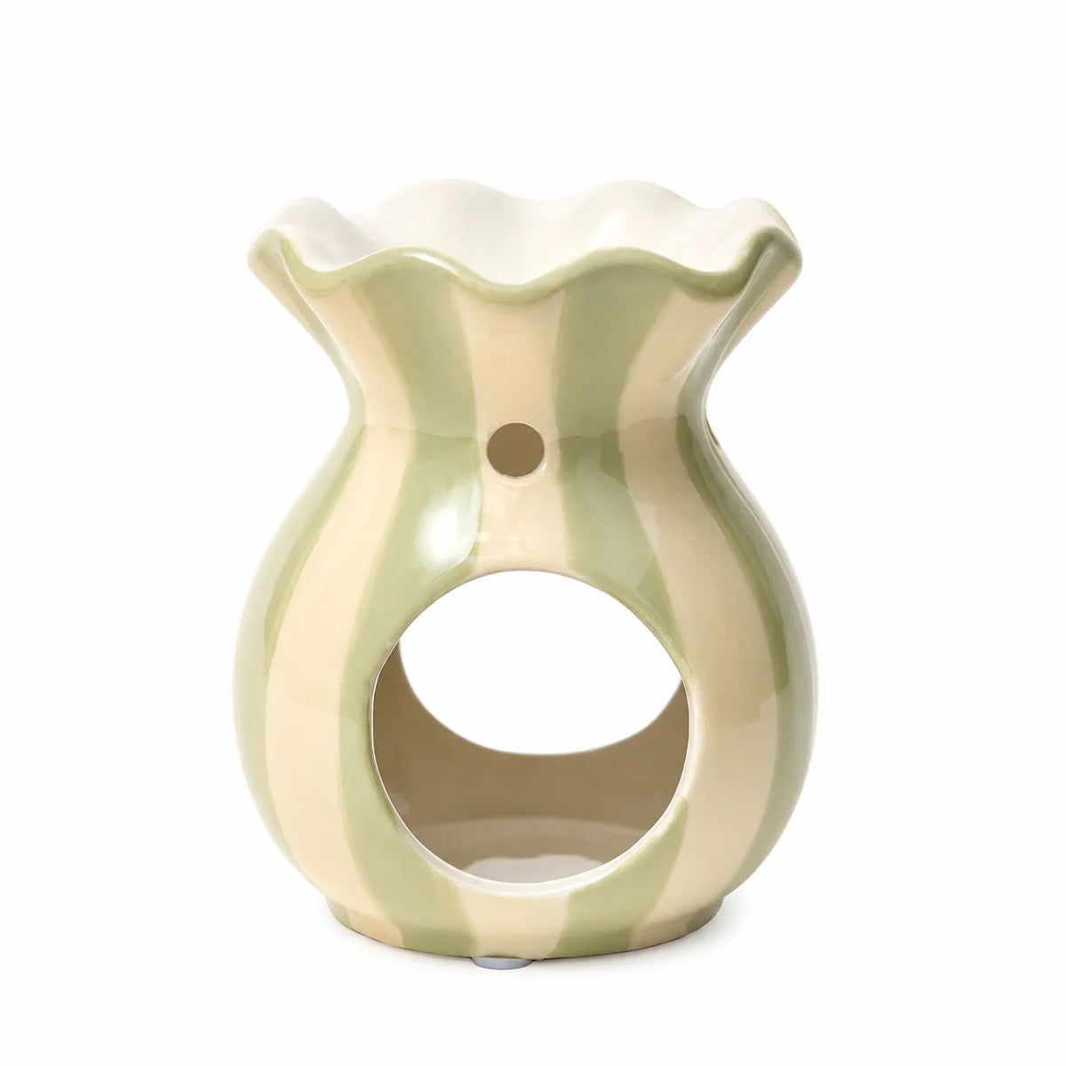 Green Striped Ruffle Burner