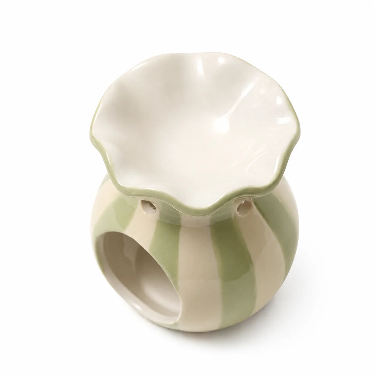 Green Striped Ruffle Burner