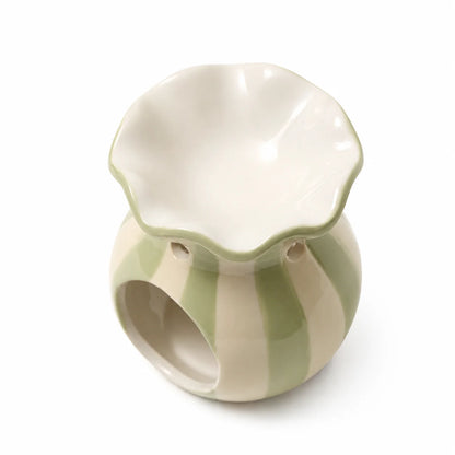 Green Striped Ruffle Burner