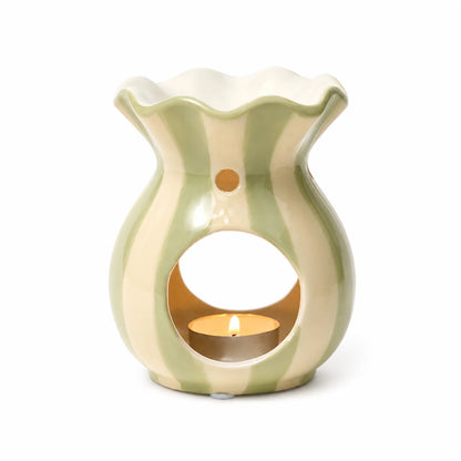 Green Striped Ruffle Burner
