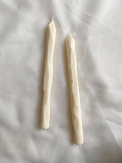 Hand carved dinner candles in soy wax